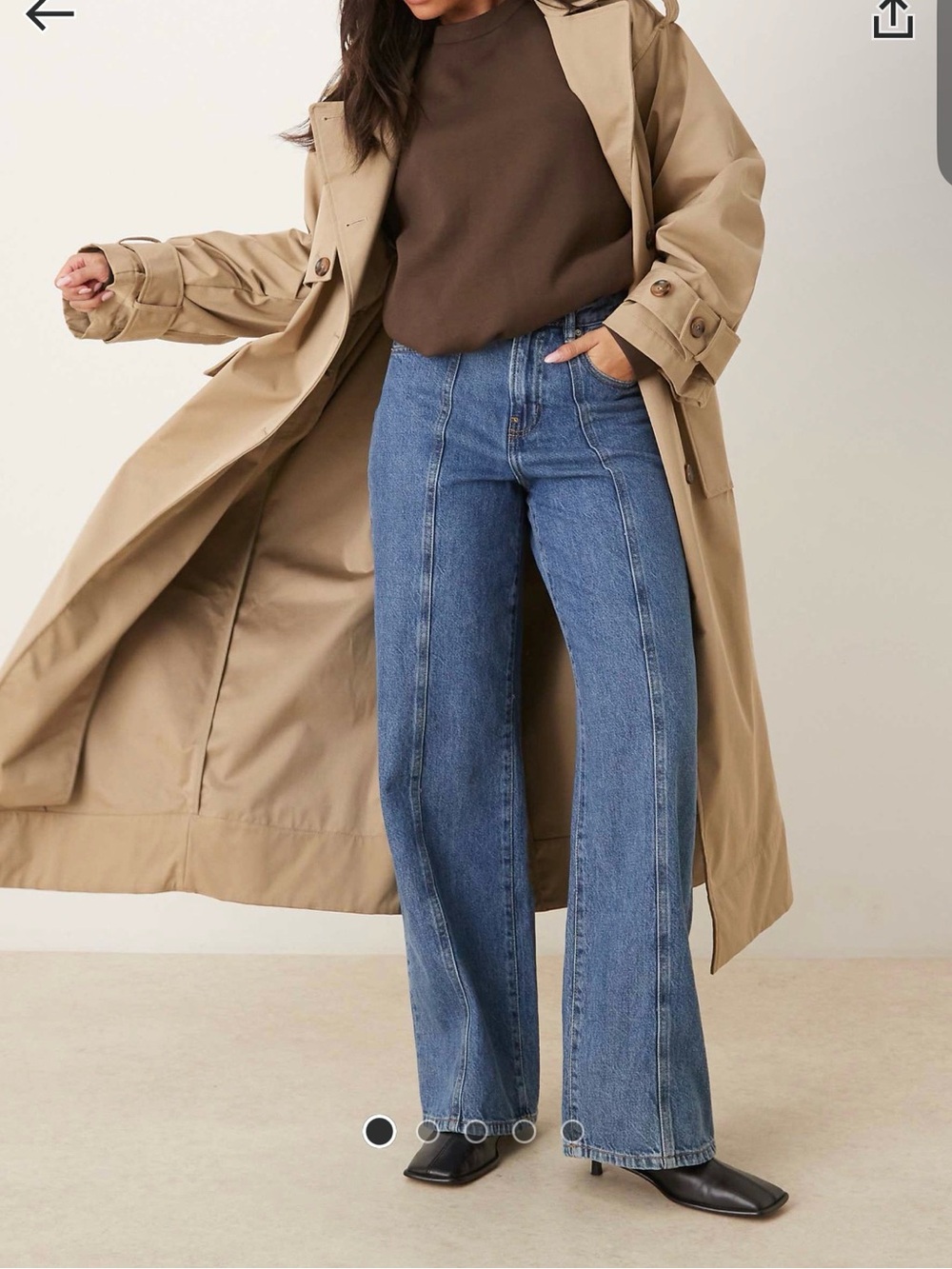 Gina Tricot Wide Leg Front Seam Detail jeans - size 12-14 (or 42w)